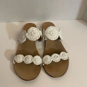 Jack Rogers Sandals Womens White Leather Size 9 M